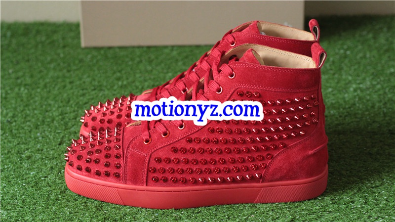 Super High End Christian Louboutin Flat Sneaker High Top Red(With Receipt)